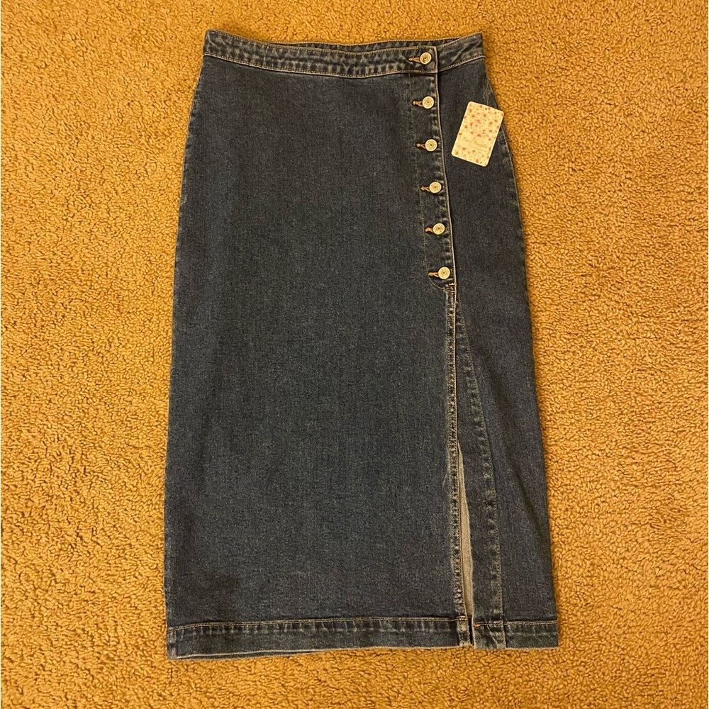 FREE PEOPLE Maxi Denim Skirt